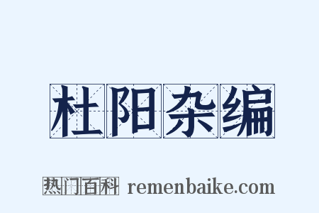 杜阳杂编是什么意思的图片